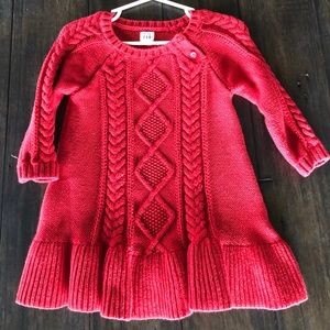 Gap red sweater dress 18-24m holiday